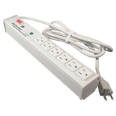 Legrand - Wiremold M6BZ-15 120V/15A, 6 Outlets, Lighted Switch, 15' Cord, Computer Grade Surge Protector